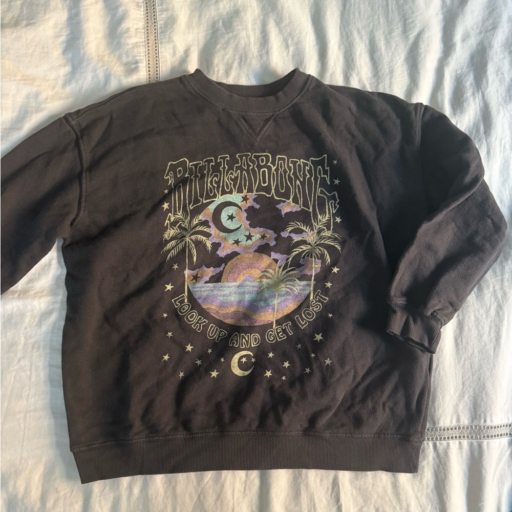 Billabong Black Graphic Crewneck Sweater